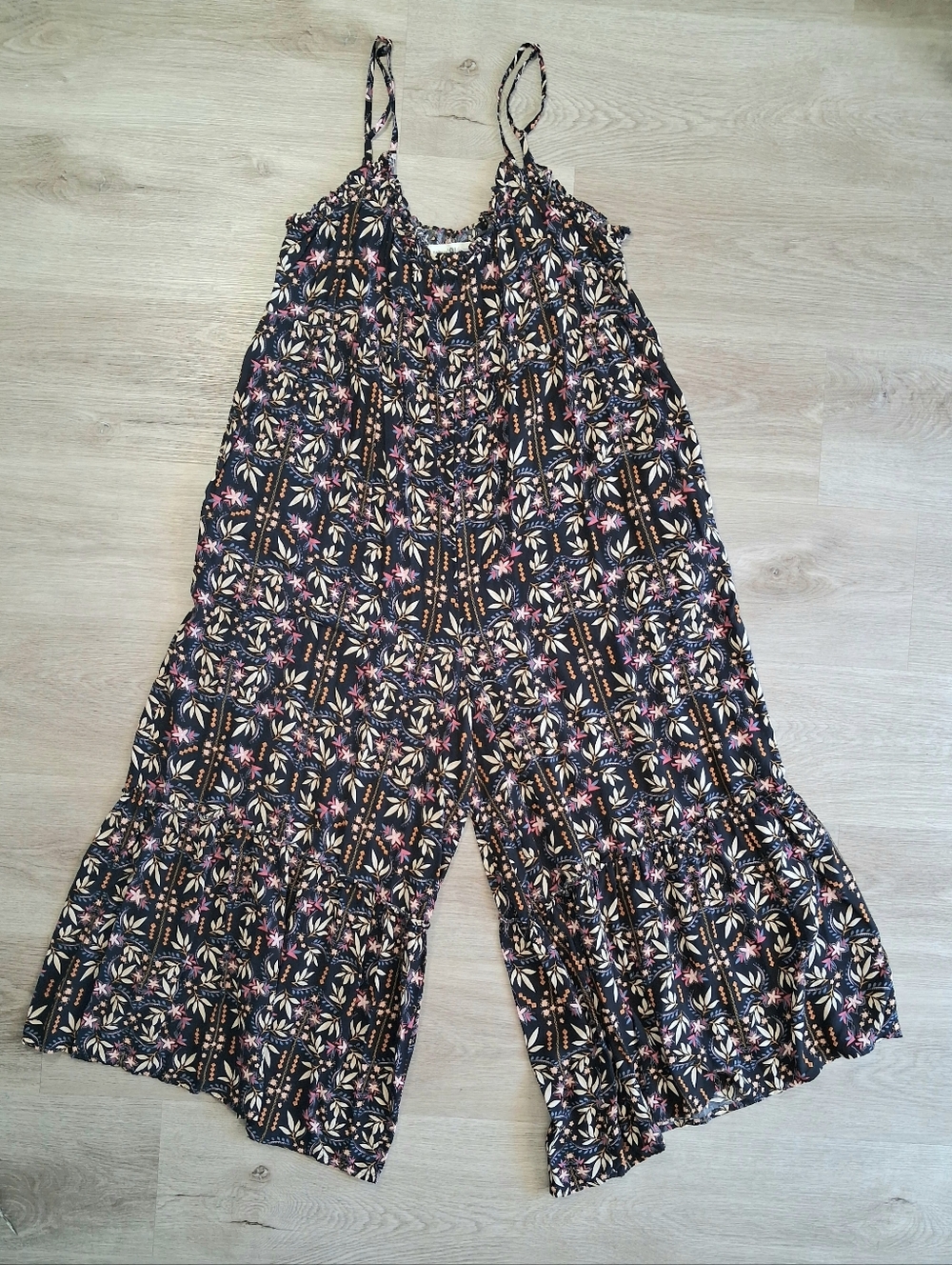 NATURAL LIFE Black Floral Jumpsuit Romper